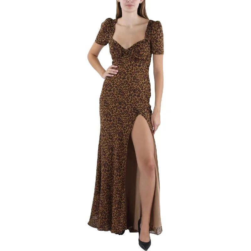 Modern Women’s Wardrobe Essentials STAUD Womens Animal Print Long Maxi Dress