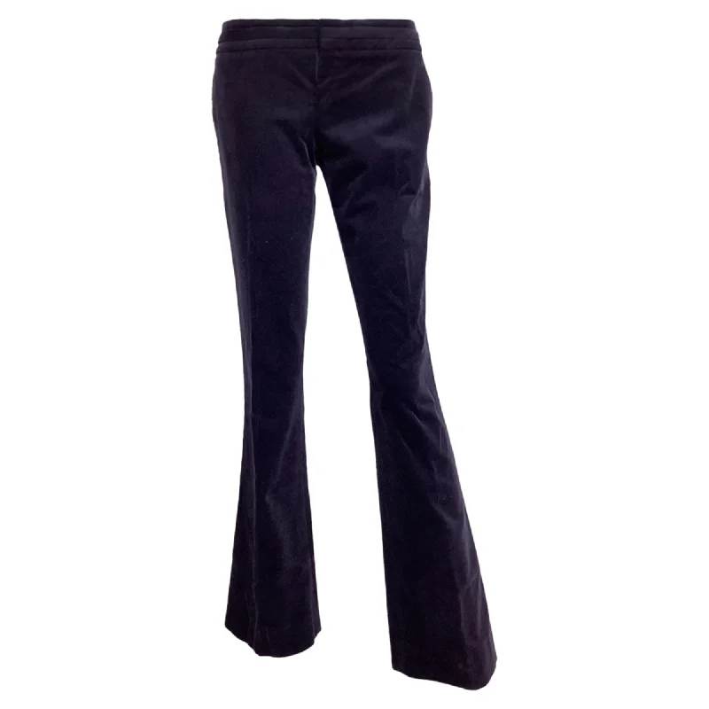 Elegant Attire For The Modern Lady Gucci Buckle Detail Bell Pants in Violet Corduroy