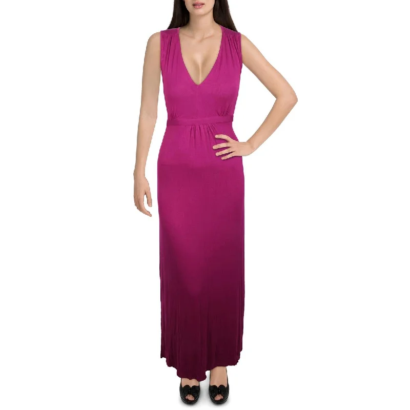 Buy More, Save More 24seven Comfort Apparel Womens Plus V-Neck Long Maxi Dress