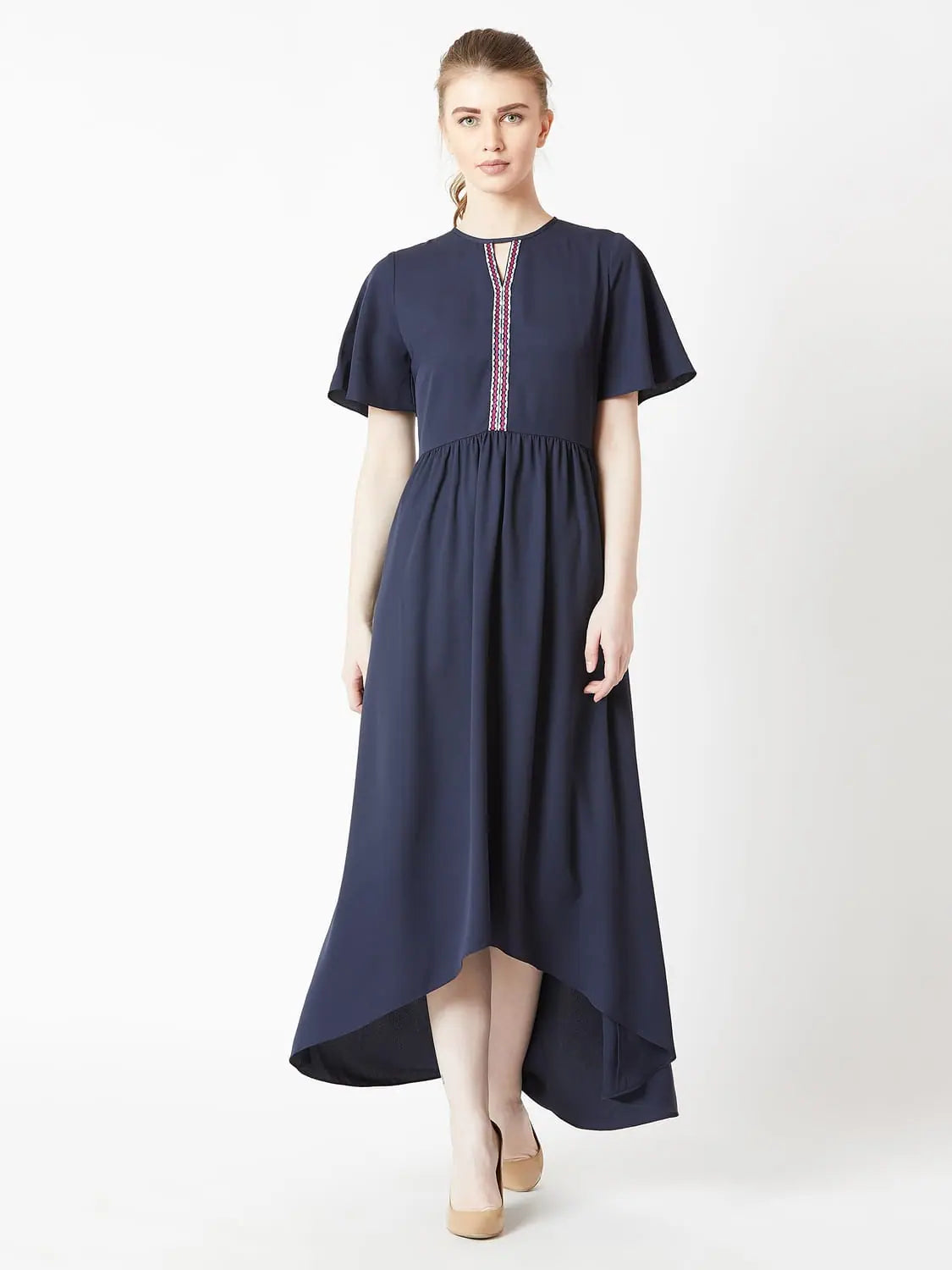 Best Deals Of The Season Creativity Takes Courage High Low Maxi Dress Navy Blue