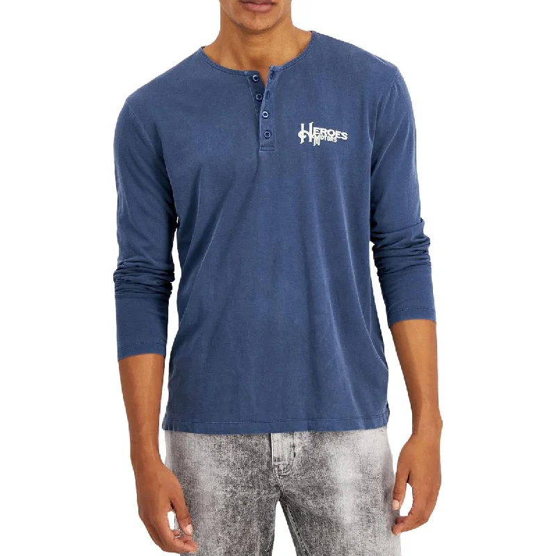 Exclusive Designer Collection Heroes Motors Mens Classic Seven Graphic Tee Henley Shirt