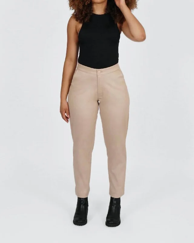 Relaxed Fit Women’s Fashion Crop Pant In Beige