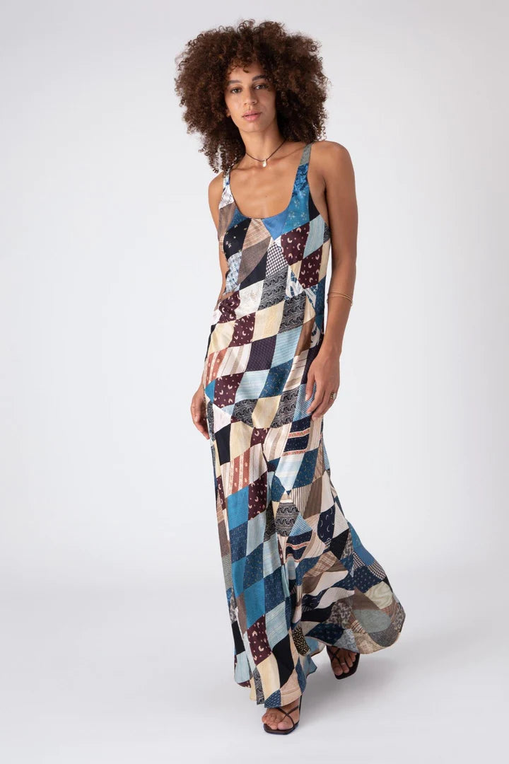 Street Style Fashion Calder Bias Maxi Dress - Multi