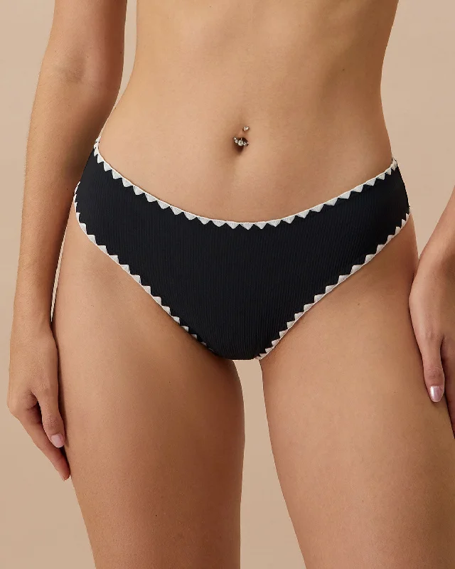 Women’s Formal Wear The Black Contrast Ribbed Bikini Bottom