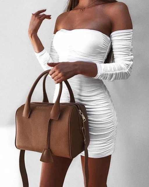 Stay Ahead In Style Sexy Off-Shoulder Mini Dress