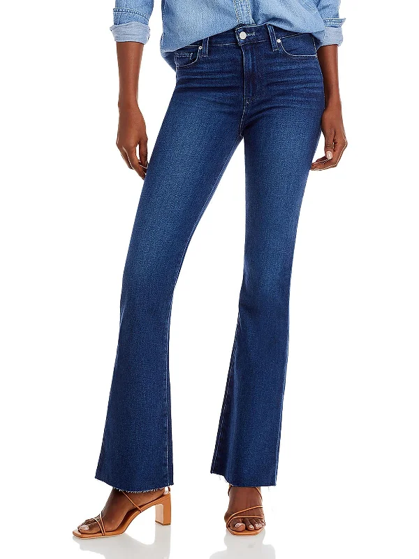 Trend Setting Wardrobe Womens High Rise Frayed Hem Flared Jeans