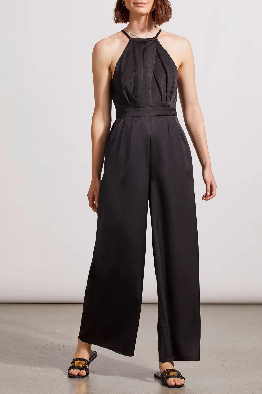 Plus Size Women’s Fashion and Clothing Tribal Halter Neck Jumpsuit - Black