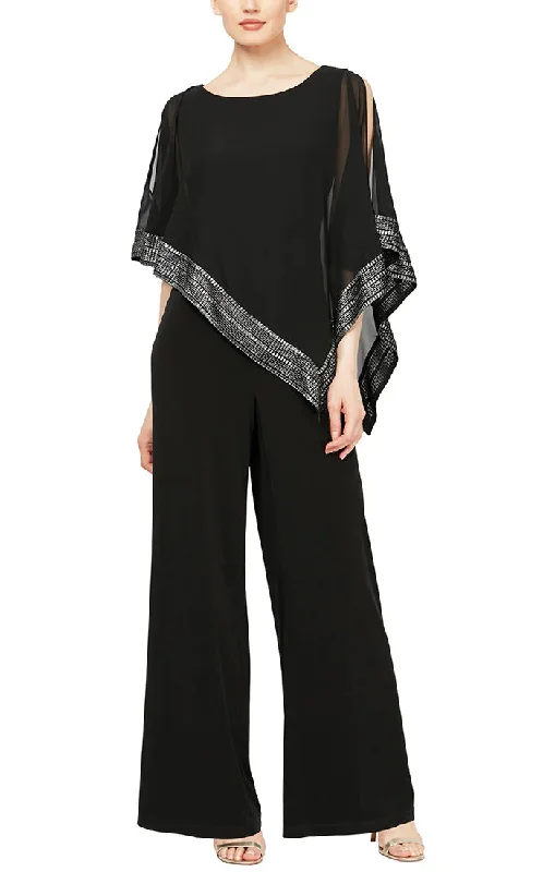 Versatile Wardrobe Essentials SL Fashions 9177331 Asymmetrical Cape Jumpsuit