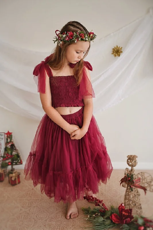 Durable Fashion Picks Haven Girls Burgundy Tulle Set