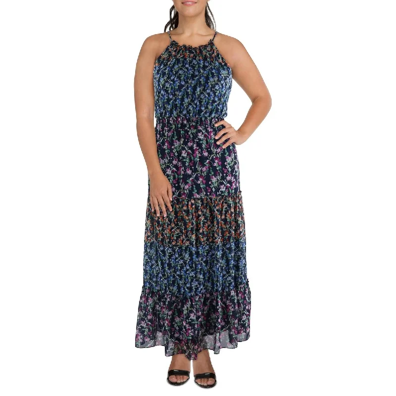 Women’s Street Style Casual Wear Gabby Skye Womens Chiffon Ruffled Trim Maxi Dress