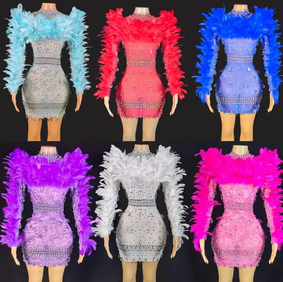 Online Boutiques Affordable Ocstrade Singing Costumes For Concert Performances Bling Sequin And Feathers Party Dresses Light Blue Long Sleeve Mini Dress Online Boutiques Affordable Ocstrade Singing Costumes For Concert Performances Bling Sequin And Feathers Party Dresses Light Blue Long Sleeve Mini Dress
