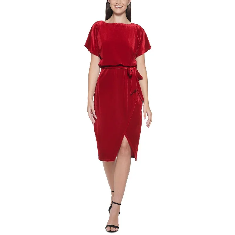 Trendy Women’s Fashion Kensie Dresses Womens Velvet Midi Dress