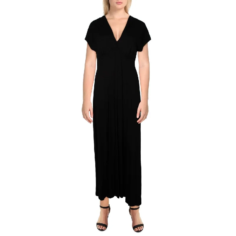 Hot Styles 24seven Comfort Apparel Womens   V Neck Long Maxi Dress