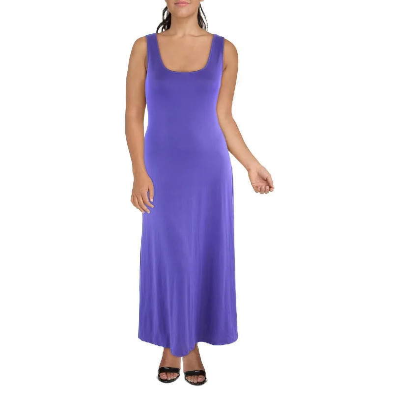 Casual Dresses for Women 24seven Comfort Apparel Womens Plus Knit Sleeveless Maxi Dress