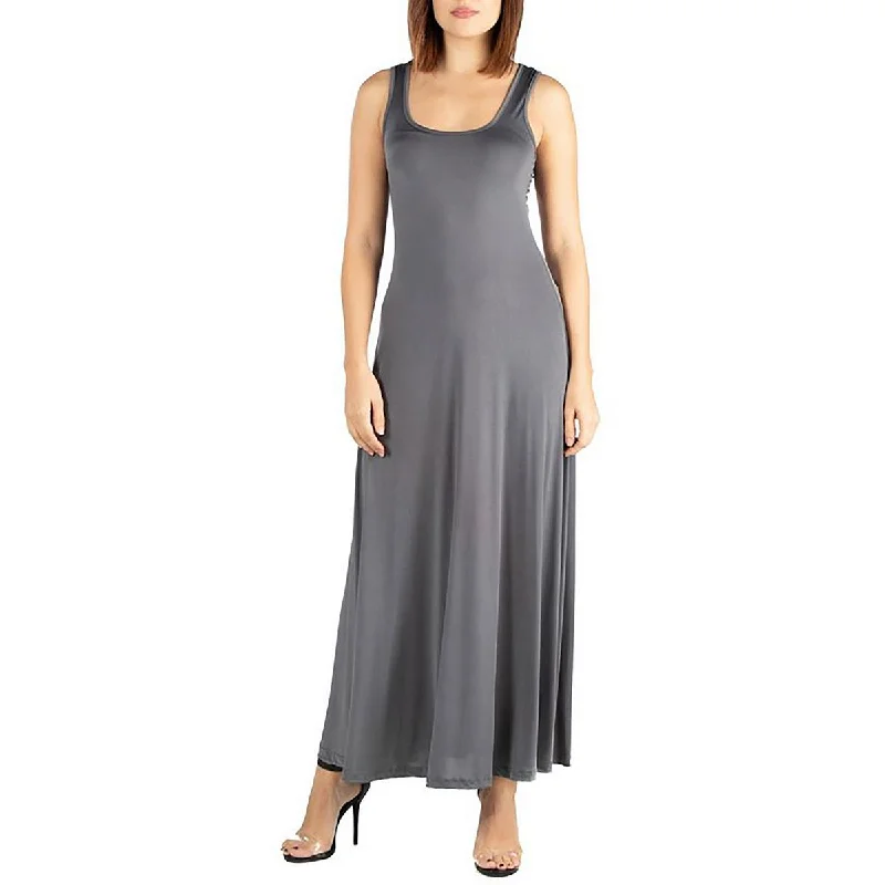 Versatile Wardrobe Essentials 24seven Comfort Apparel Womens Plus Scoop Neck Long Maxi Dress