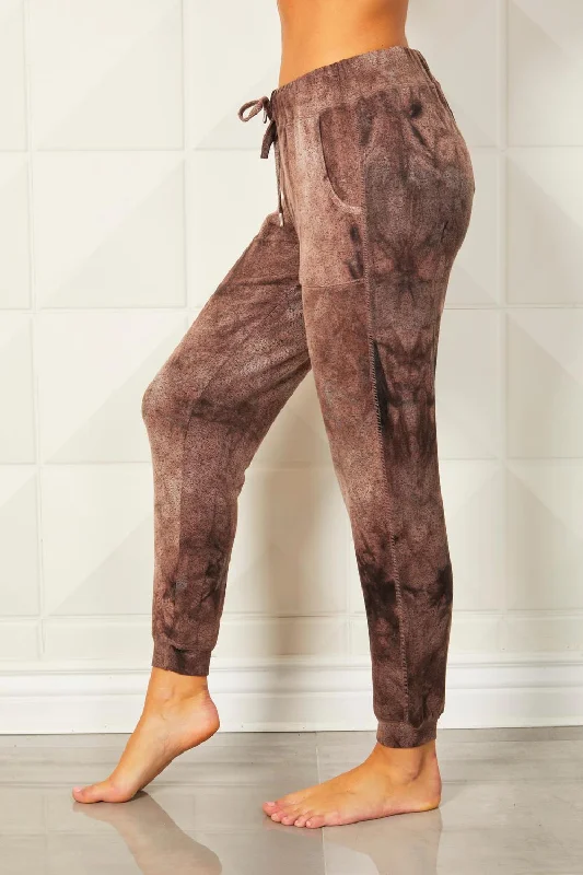 Women’s Evening Wear Tie Dye Jogger In Suede