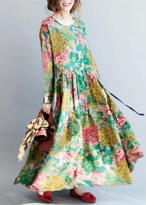 Embrace New Fashion 2024 fashion floral long cotton dresses plus size clothing maxi dresses