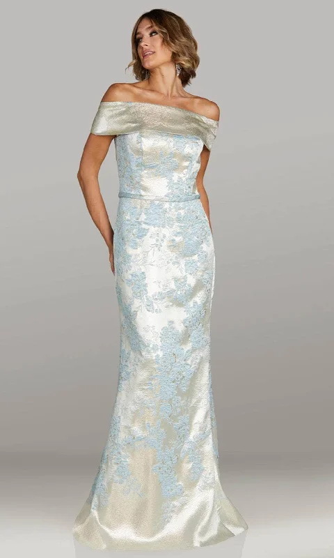 Chic And Trendy Gia Franco 12440 - Embroidered Straight Across Evening Gown