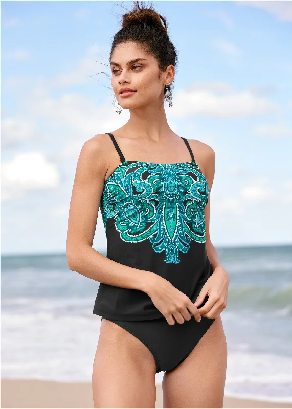 Fashion For Every Occasion Bandeau Tankini Set - Evening Paisley