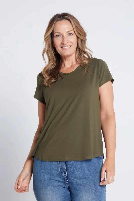 Women’s Stylish Outerwear Bamboo Tee - Olive