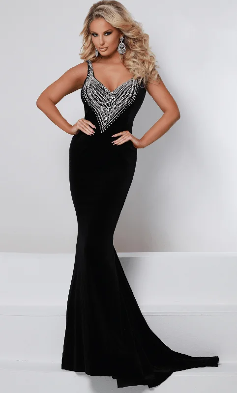 Trendy Attire For Her Johnathan Kayne 2701 - Caped Velvet Evening Gown