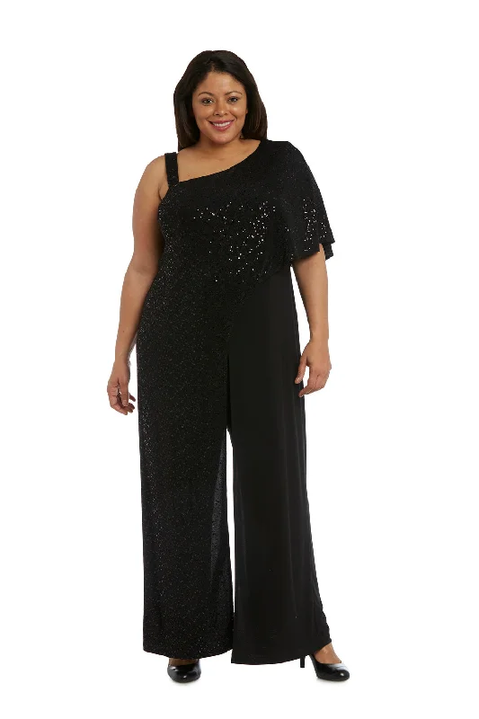 Gorgeous Glamour Collection R&M Richards 3096W Long Sequined Overlay Jumpsuit