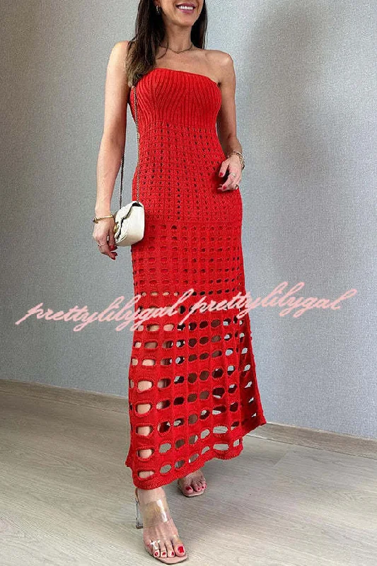 Vibrant Femme Fashion Rustic Patchwork Cutout Off Shoulder Maxi Dress
