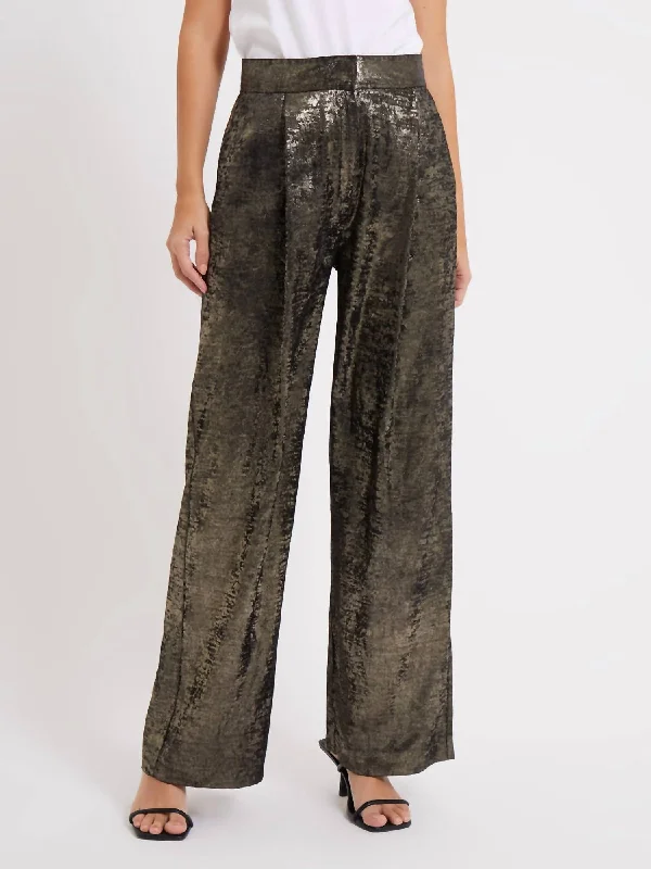 Catch Every Fashion Trend Alara Molten Suit Trousers In Metallic