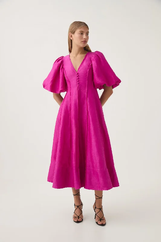 You'Ll Love Us Because Dusk Puff Sleeve Midi Dress