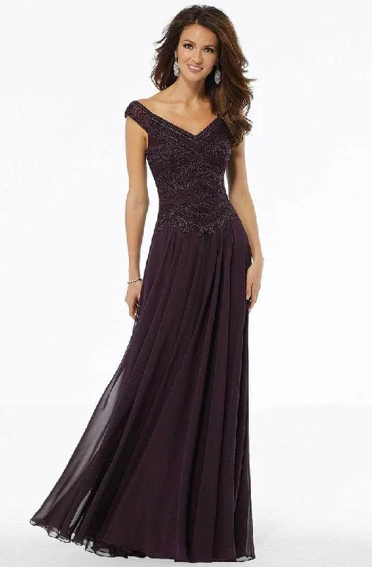 Trendy Women's Wear Collection MGNY By Mori Lee - 72134SC Embellished V-neck Evening Gown