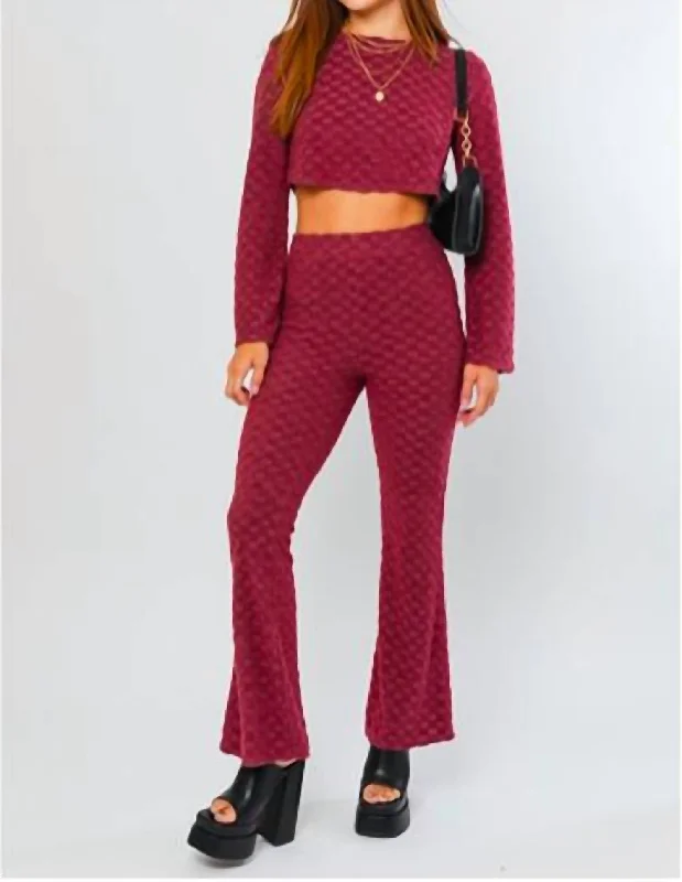 Clearance Sale Online Checkered Pants In Burgundy