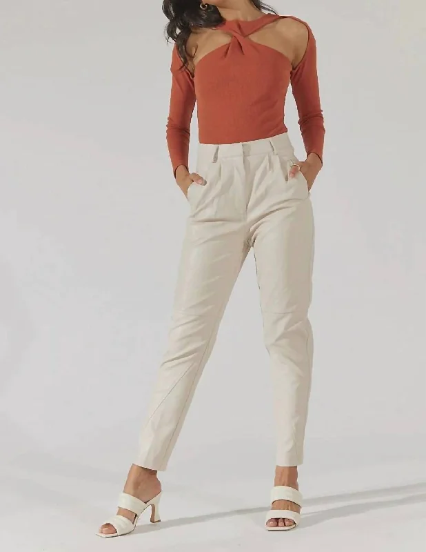 Trendy Women’s Apparel for All Seasons Happening Leather Pant In Bone