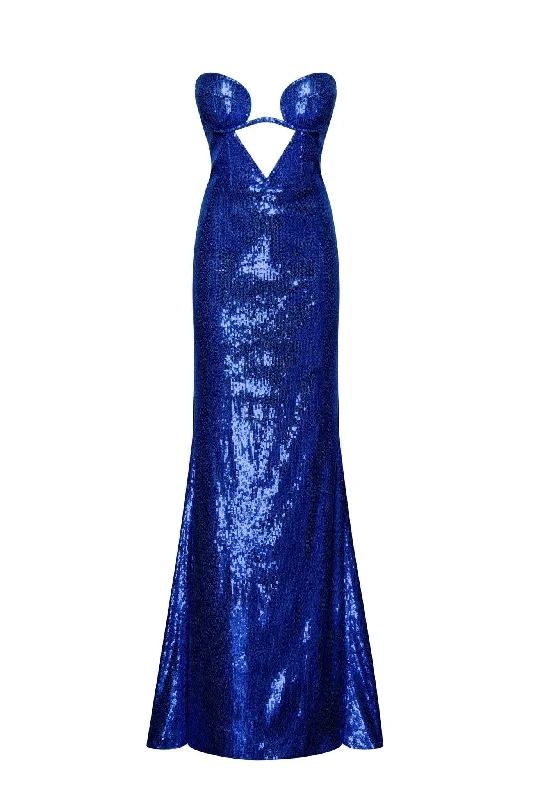 Everyday Fashion Electric blue maxi dress covered in sequins