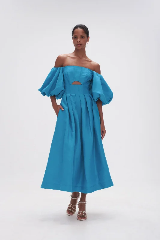 Elegant Style Eugenie Off Shoulder Midi Dress