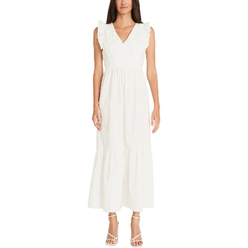 Insane Discount Onslaught Maggy London Womens Cotton V-Neck Maxi Dress