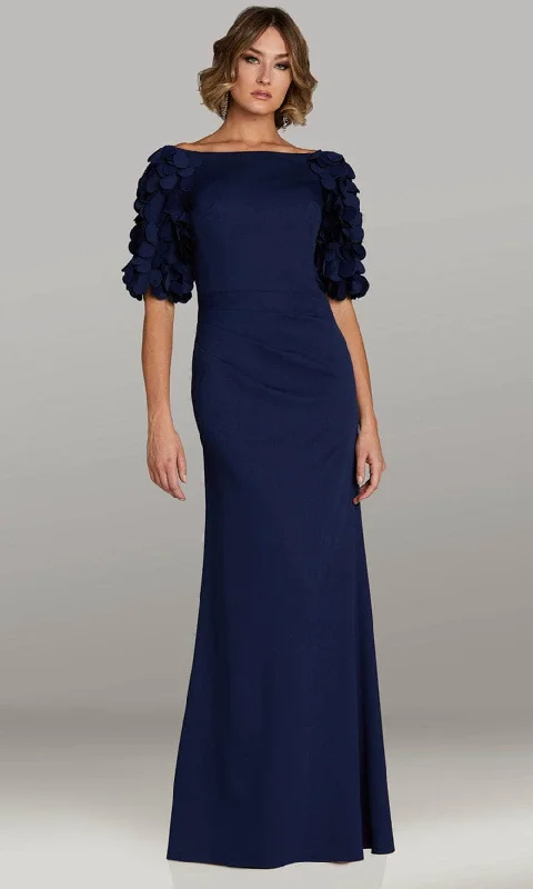 Trendy Pulse Gia Franco 12419 - Appliqued Elbow Sleeve Evening Gown