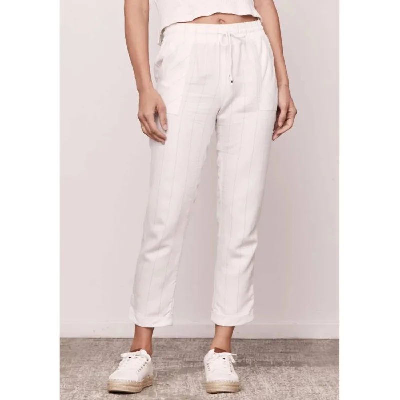 Designer Women’s Fashion Online Pinstripe Kennedy Jogger In White