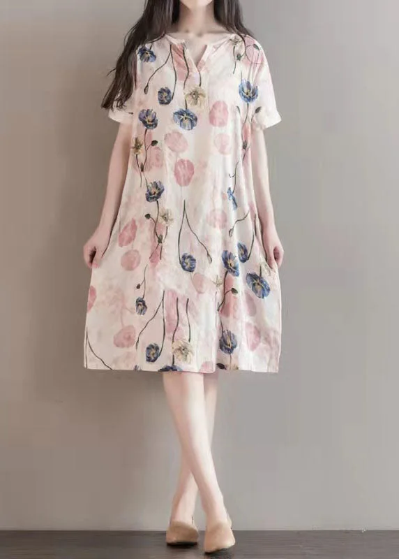 Crazy Discounts, Hurry Up Women o neck large hem cotton quilting clothes Organic Fashion Ideas floral Robe Dresses Summer