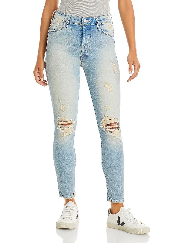 Trendsetting Threads Miranda Womens Distressed Light Wash Jeans