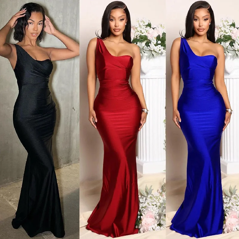 Clearance Event Color Sexy Party Dresses Women Slash Neck Full Sleeve Solid Dress Hot Summer Fashion Night Club Mini Dresses mmOSee6763