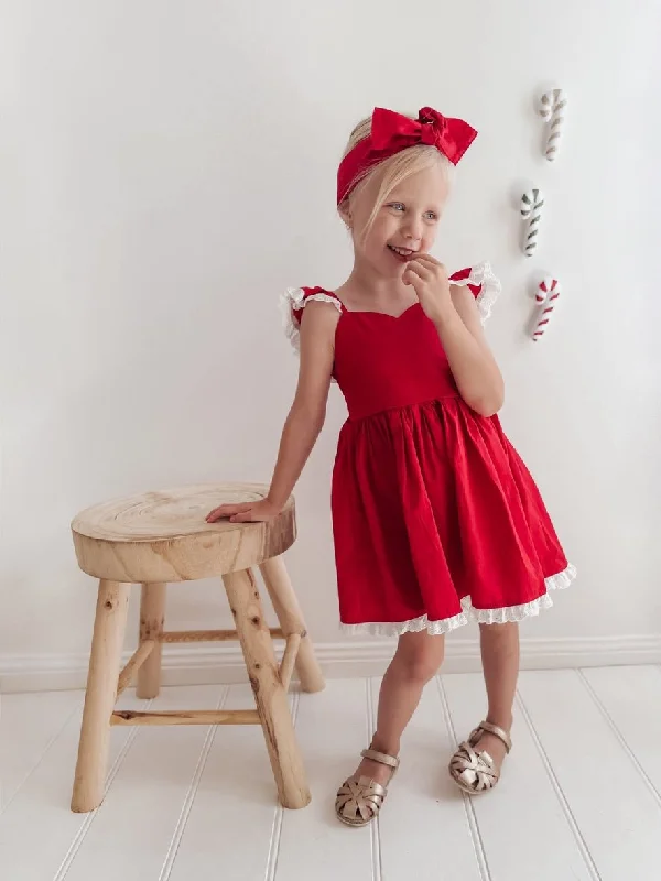 Seasonal Sale Rosie Girls Red Christmas Dress