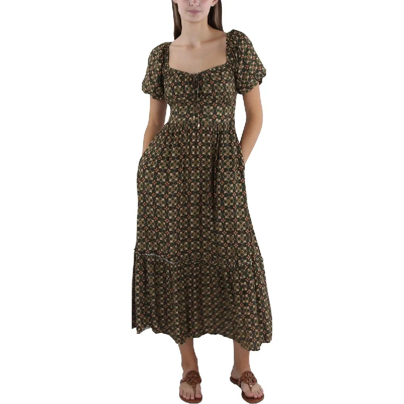 Effortless Everyday Wear Lost + Wander Womens Printed Tea Length Maxi Dress