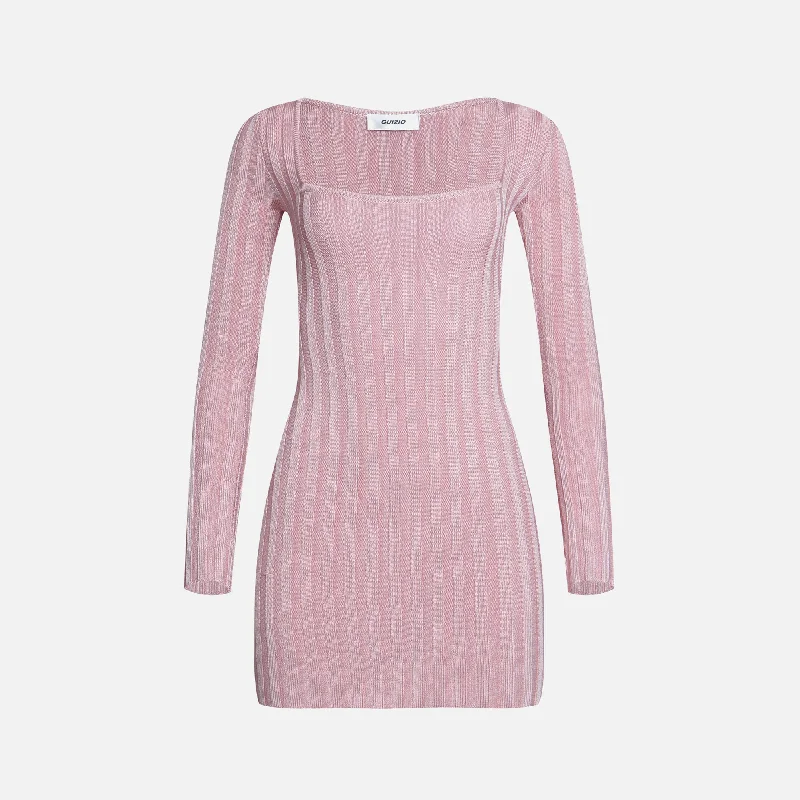 Trend Forward Threads GUIZIO Slinky Rib Mini Dress - Cotton Candy