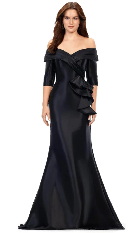 Latest Fashion Ashley Lauren 11324 - Pleated Off Shoulder Evening Gown