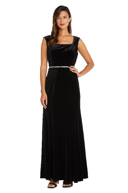 You'Ll Love Us Because R&M Richards 7572 Long Formal Velvet Dress