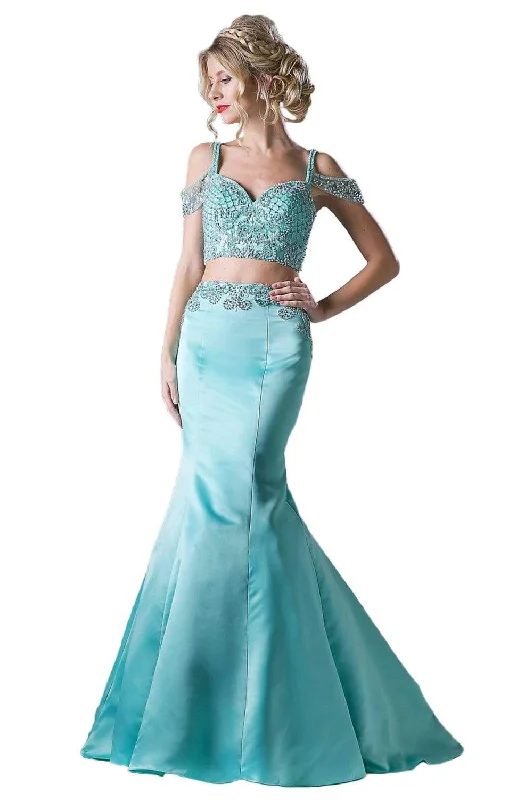 Elegant Attire For The Modern Lady Cinderella Divine - P209 Two-Piece Jeweled Mermaid Gown