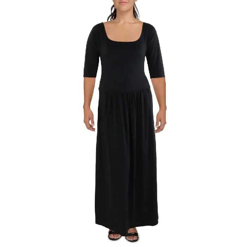 Chic Casual Wardrobe Essentials 24seven Comfort Apparel Womens Plus Full Length Pleated Maxi Dress