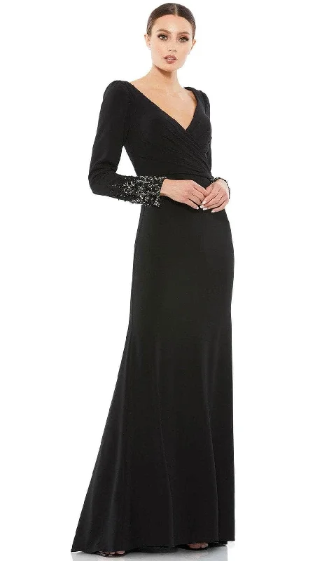 Eclectic Style Wardrobe Mac Duggal 55712 - Embellished Long Sleeve Evening Gown