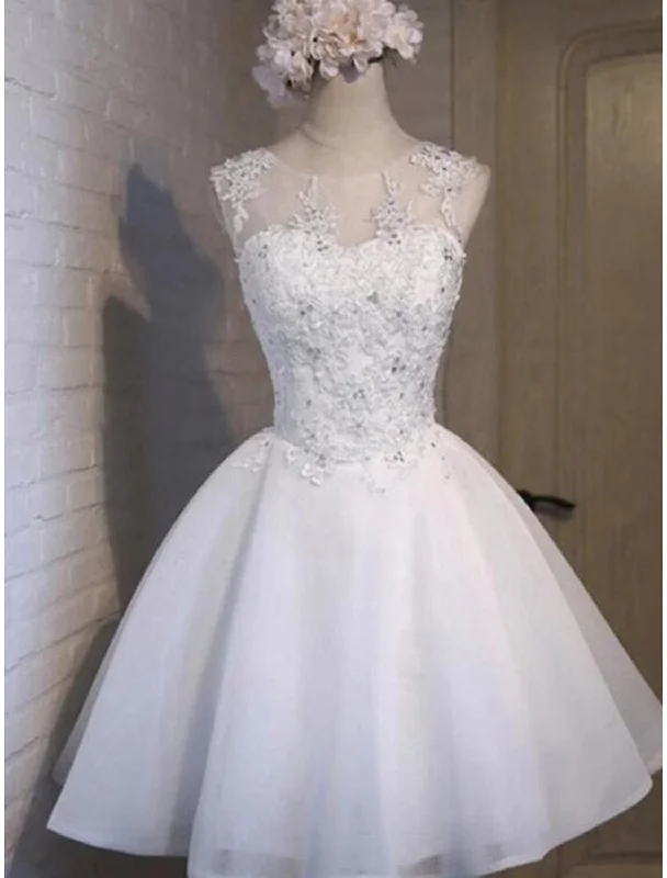 Modern Women’s Apparel A-Line Homecoming Dresses Floral Dress Holiday Short / Mini Sleeveless Jewel Neck Tulle with Appliques Modern Women’s Apparel A-Line Homecoming Dresses Floral Dress Holiday Short / Mini Sleeveless Jewel Neck Tulle with Appliques