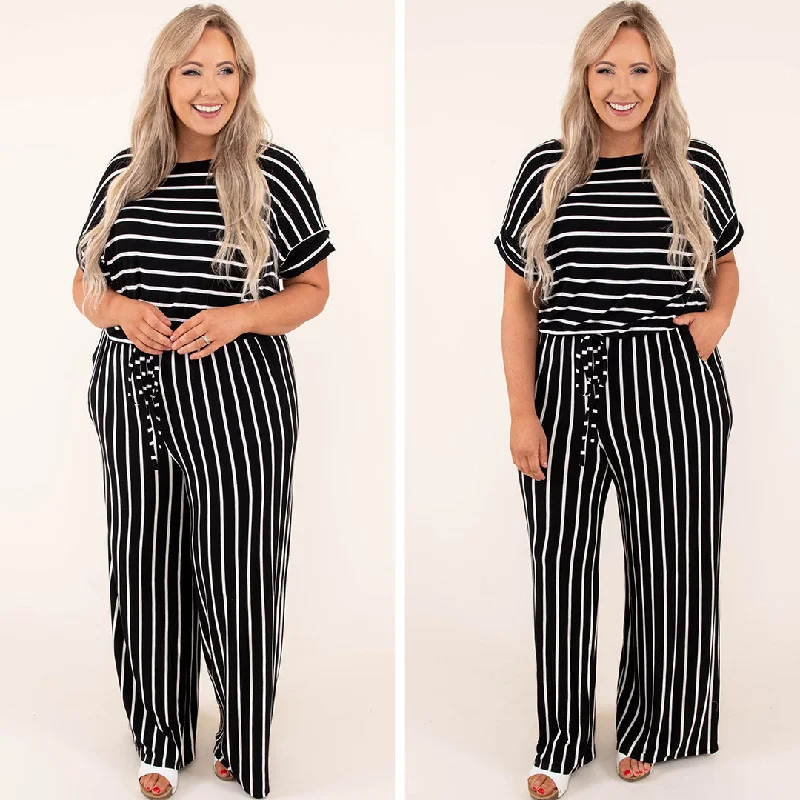 Winter Wardrobe Clearance Take The World Jumpsuit, Black-Ivory